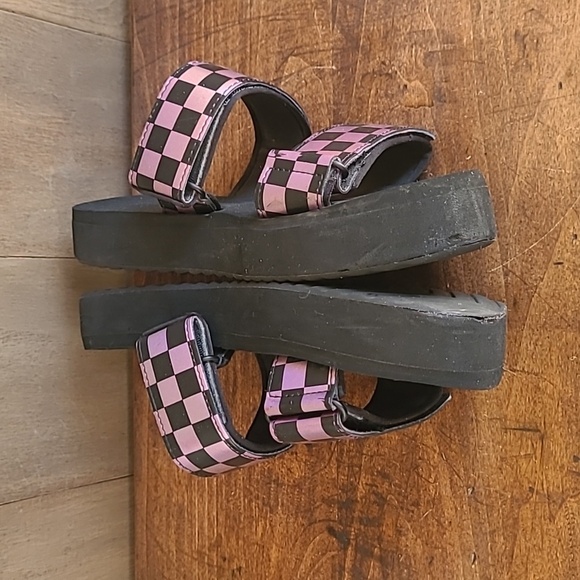 VANS Cayucas Mega Platform Purple/Black Holographic Slider Sandal Women's sz 9 - Picture 7 of 13